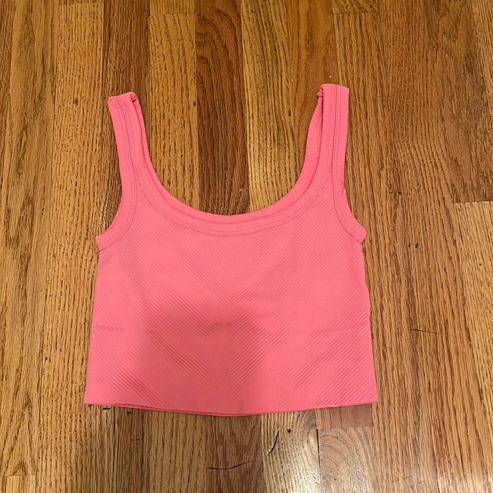 hot pink lined cropped top size: M